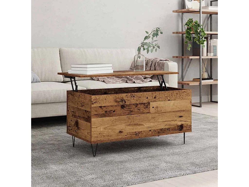 Table basse Bois ancien 90 x 44.5 x 45 cm Bois d'ingénierie