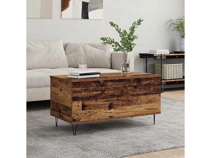 Table basse Bois ancien 90 x 44.5 x 45 cm Bois d'ingénierie