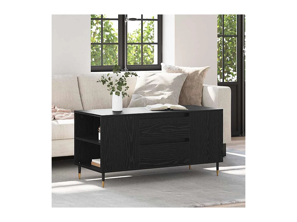 Mesa de centro with Drawer Carvalho preto 102 x 44,5 x 50 cm