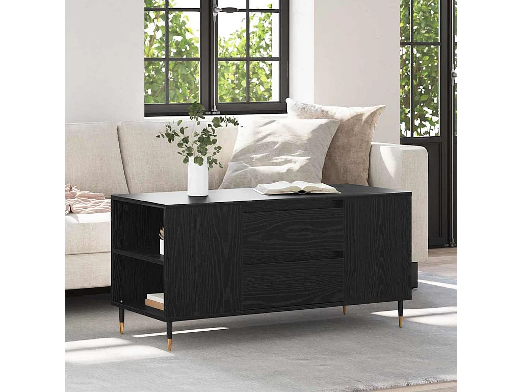 Mesa de centro with Drawer Carvalho preto 102 x 44,5 x 50 cm