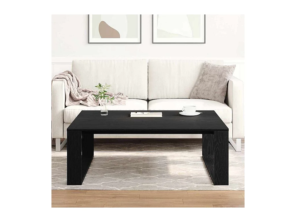 Table basse Chêne noir 100 x 100 x 35 cm Bois d'ingénierie