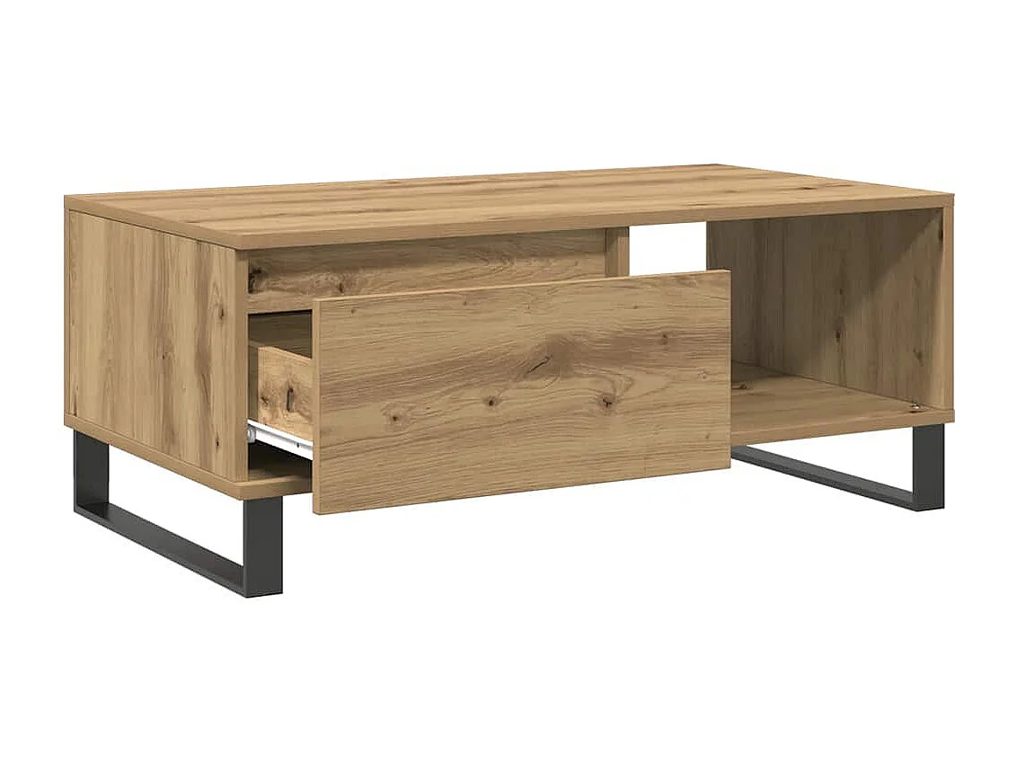 Mesa de centro madera de ingeniería roble artisan 90x50x36,5 cm