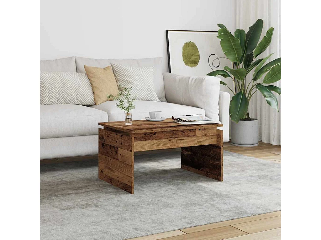 Mesa de centro madera contrachapada madera vieja 68x50x38 cm