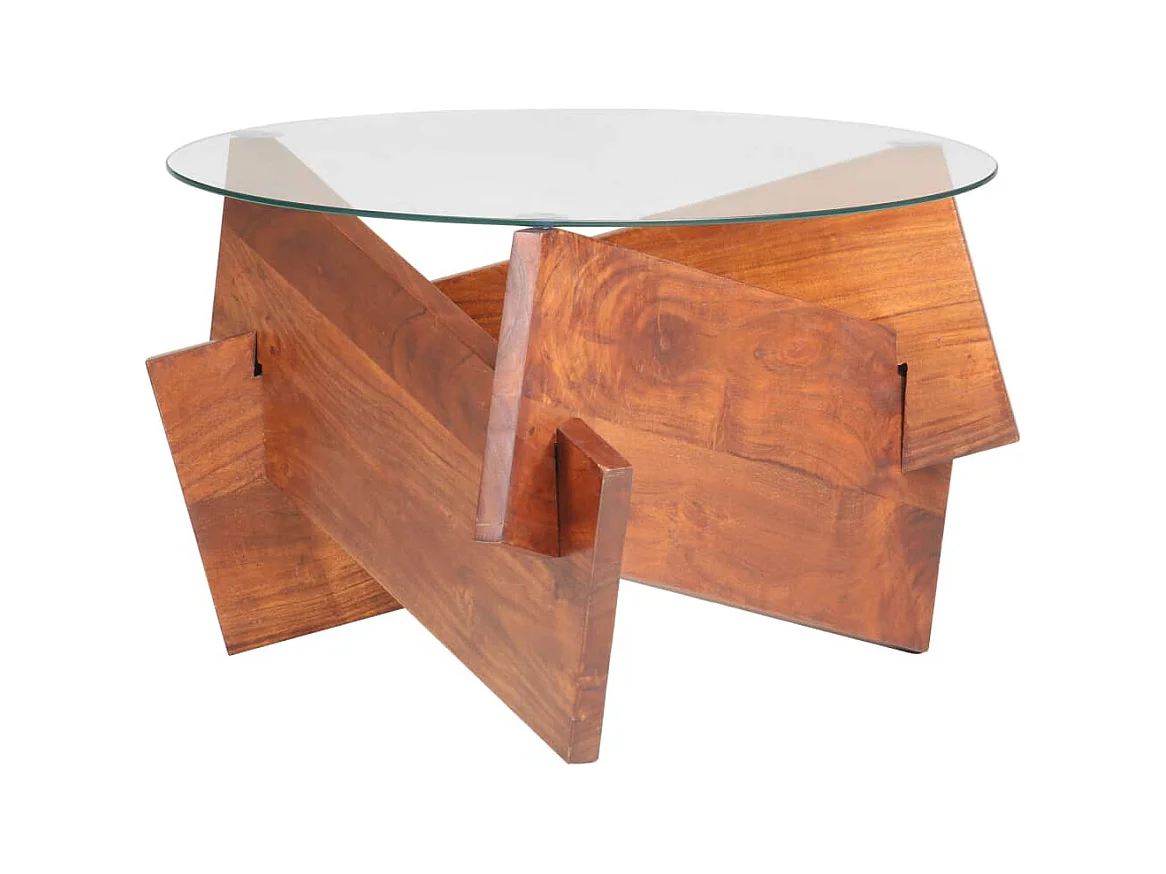 Table basse 60 cm Bois solide d'acacia