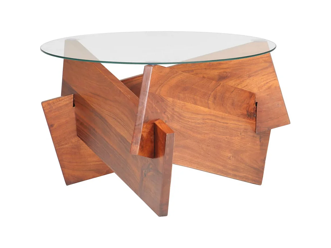 Table basse 60 cm Bois solide d'acacia