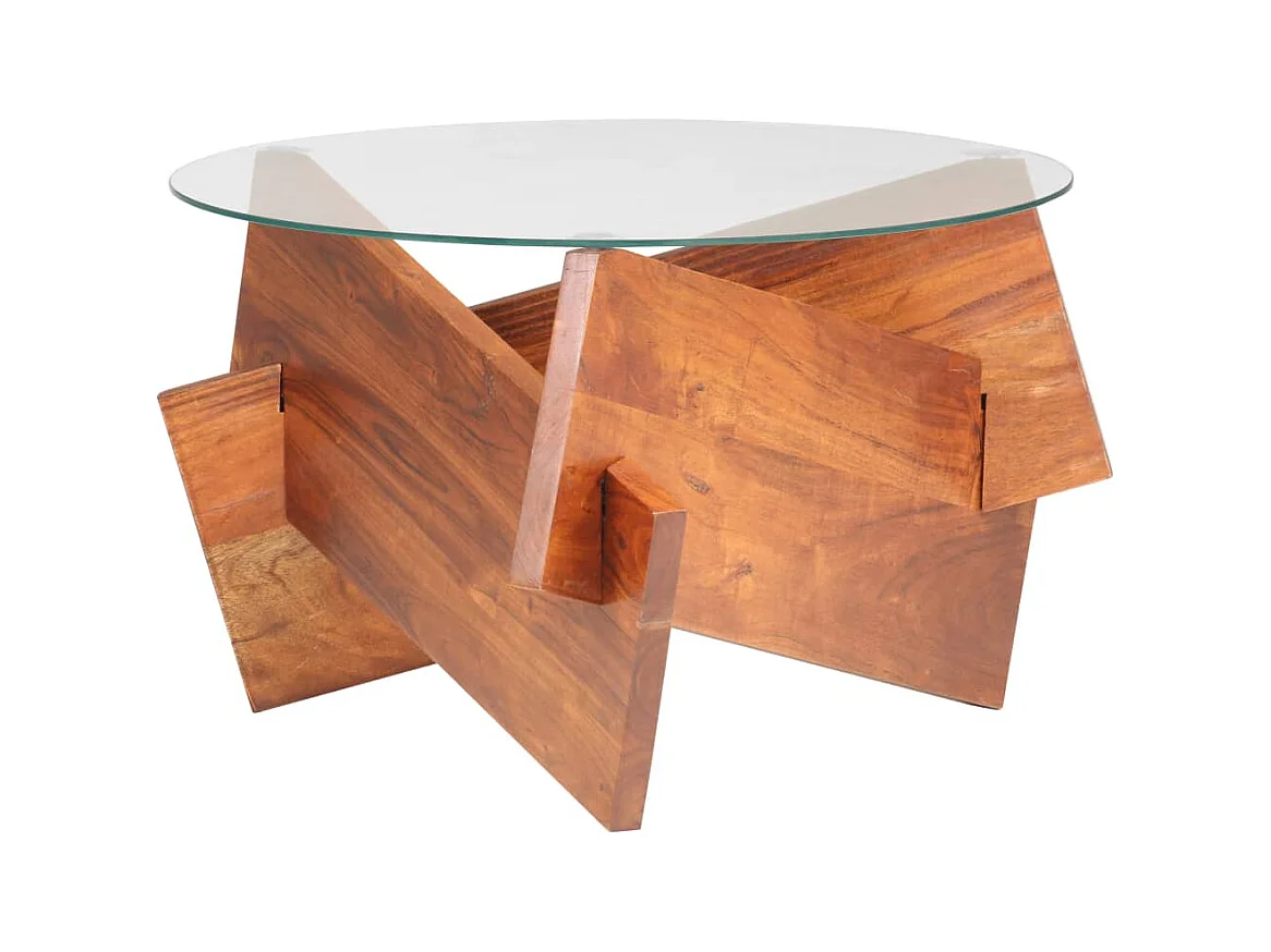 Table basse 60 cm Bois solide d'acacia