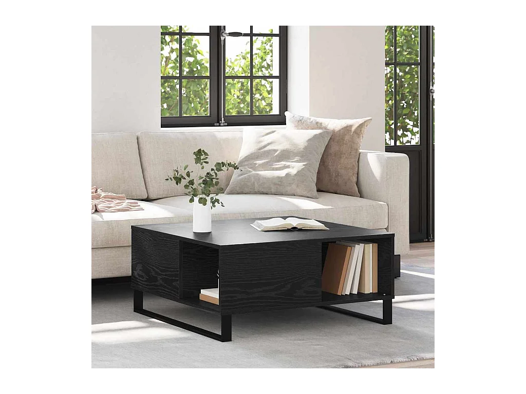 Table basse Chêne noir 80 x 80 x 36,5 cm Bois d'ingénierie