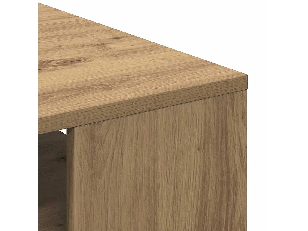 Table basse chêne artisanal 55x55x42 cm bois d'ingénierie