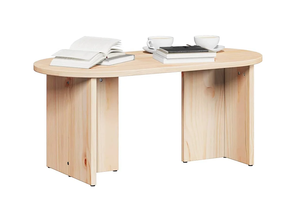Table basse Naturel 80 x 39,5 x 35 cm Bois de pin massif