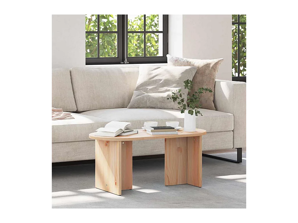 Table basse Naturel 80 x 39,5 x 35 cm Bois de pin massif