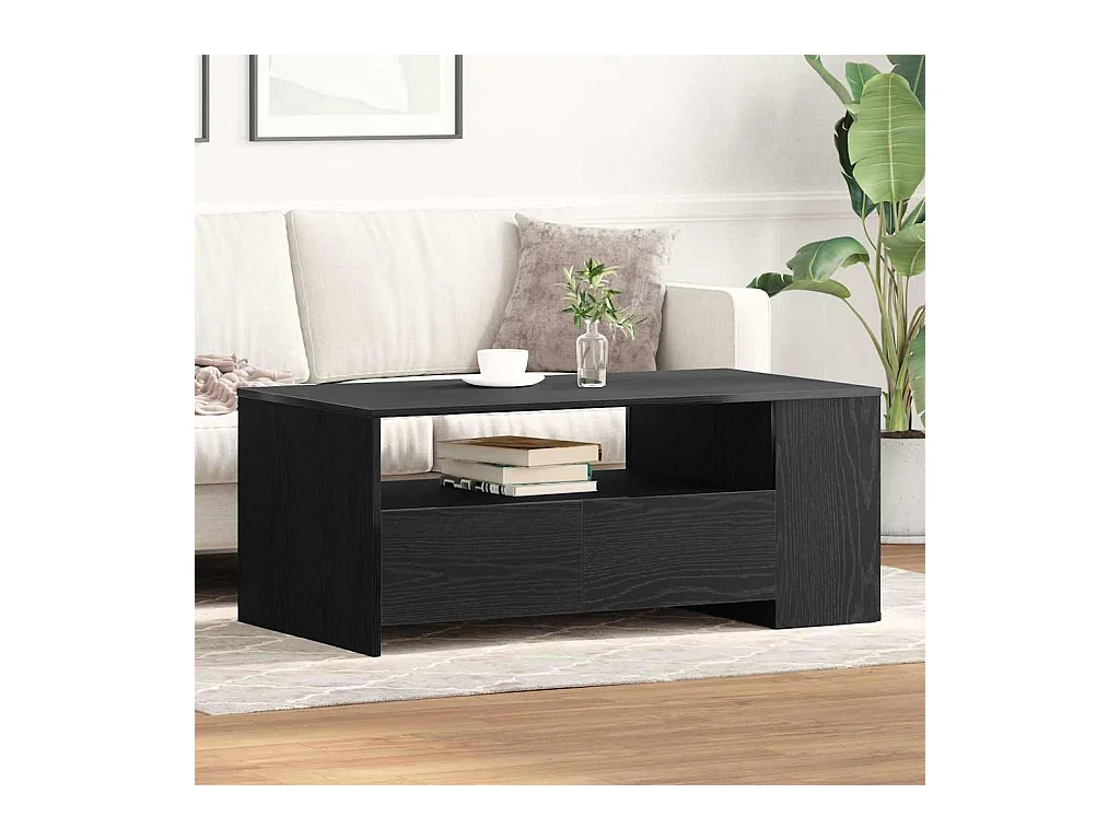 Mesa de centro with Drawer Carvalho preto 102 x 55 x 43,5 cm