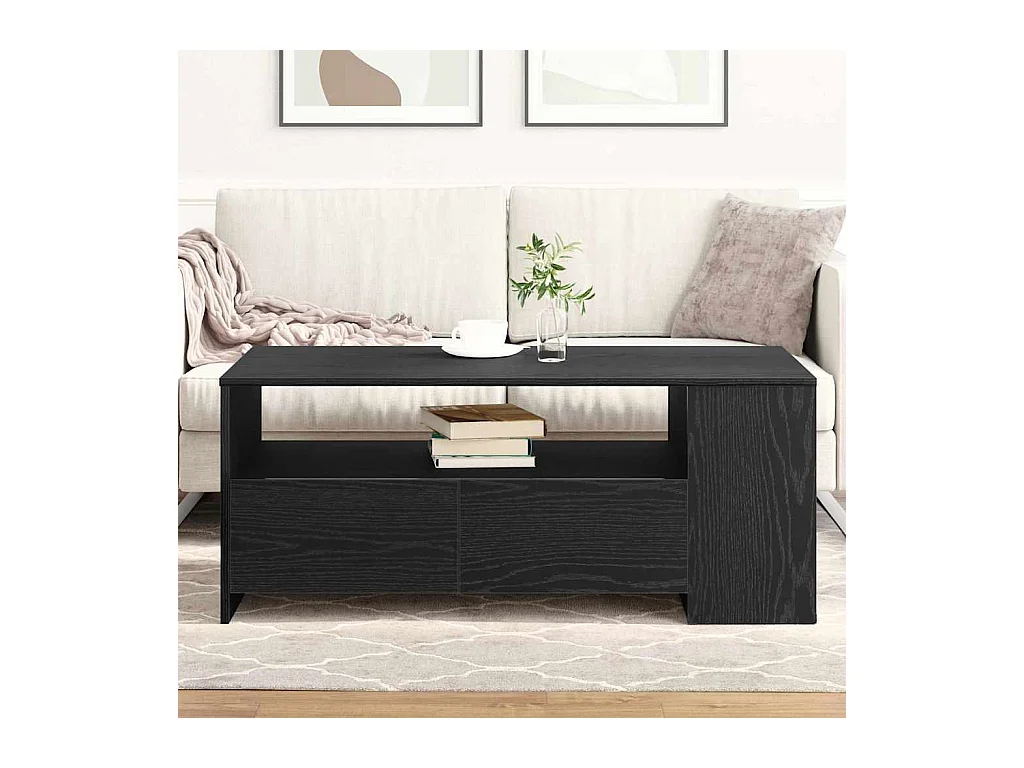 Mesa de centro with Drawer Carvalho preto 102 x 55 x 43,5 cm