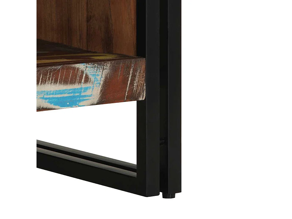 Mesa de centro multicolor 50x50x38 cm madera maciza reciclada