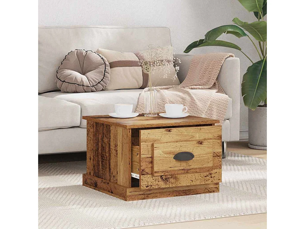 Table basse Bois ancien 50 x 50 x 35 cm Bois d'ingénierie