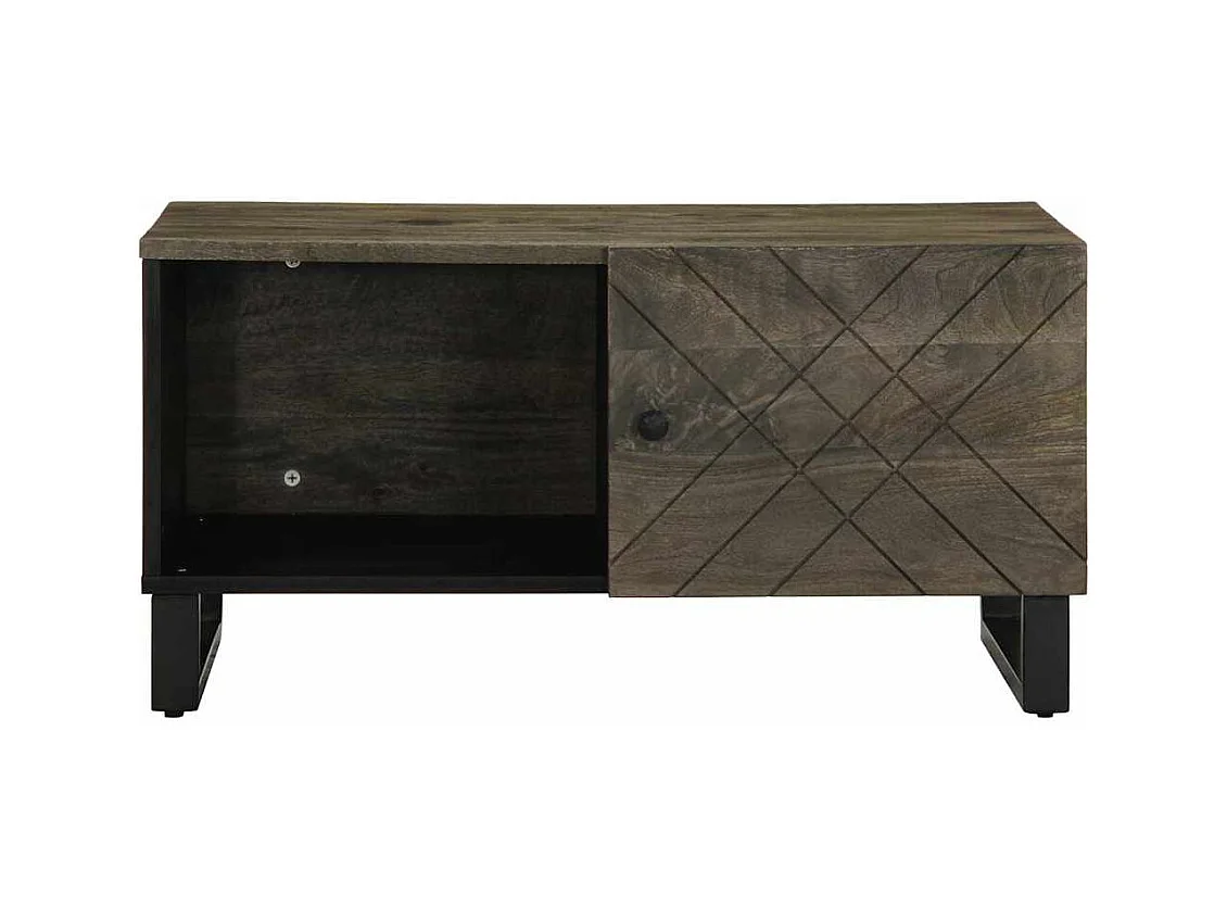 Salontafel 80x50x40 cm massief mangohout zwart