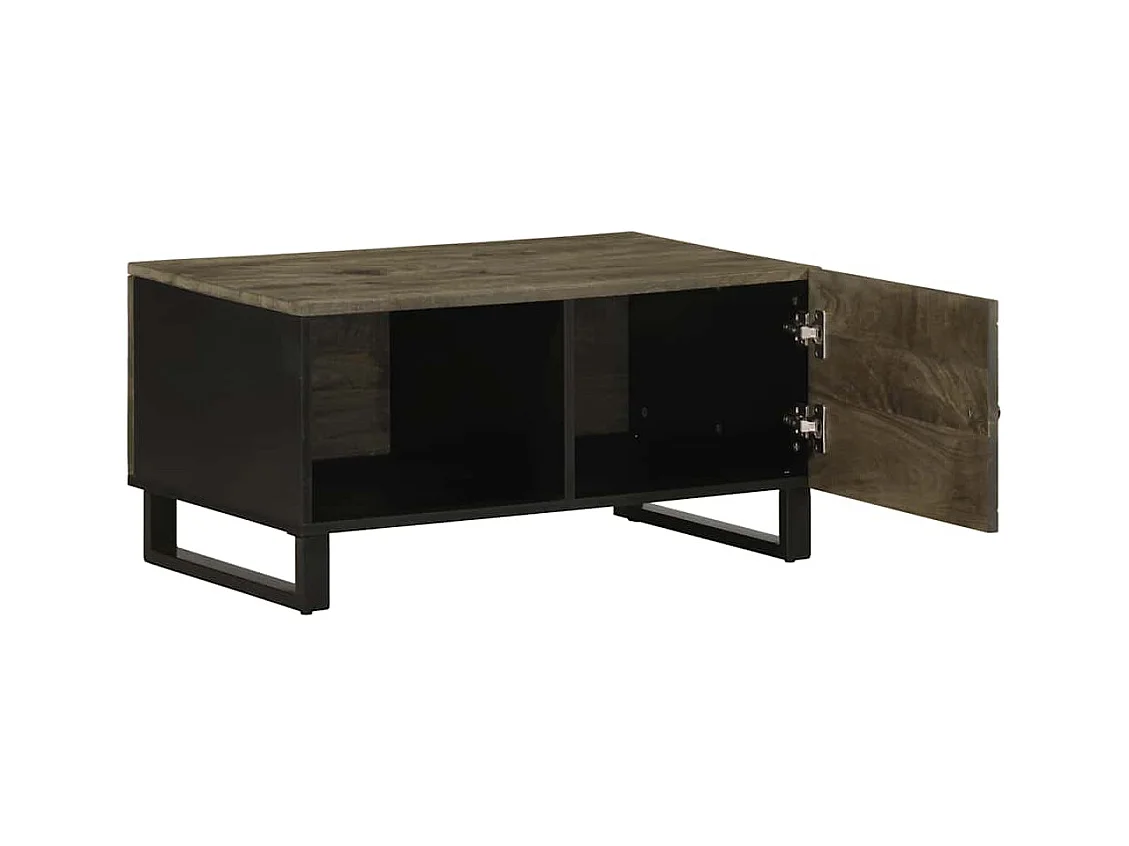 Salontafel 80x50x40 cm massief mangohout zwart