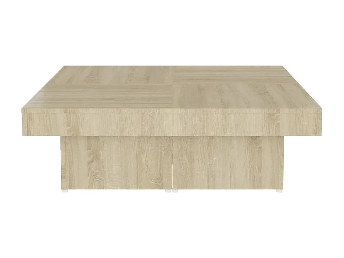 Mesa de centro madera contrachapada roble Sonoma 90x90x28 cm