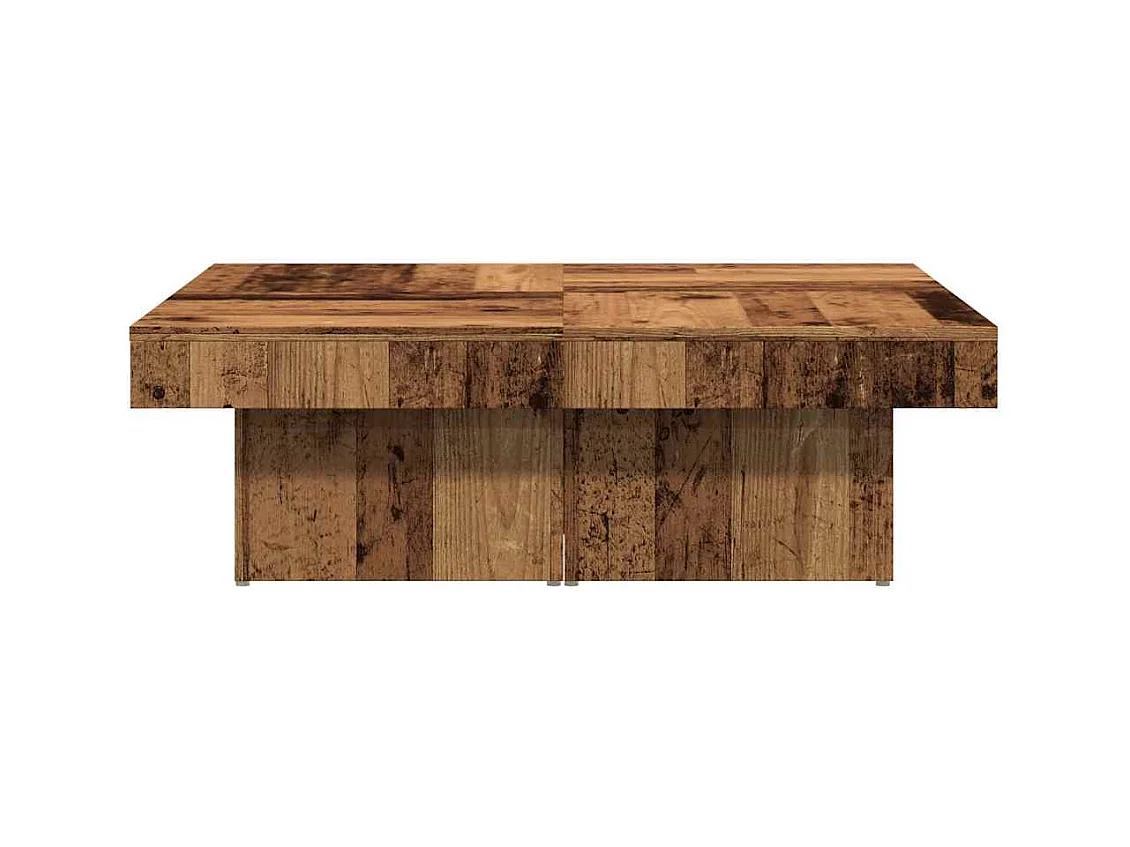 Mesa de centro madera de ingeniería envejecida 90x90x28 cm