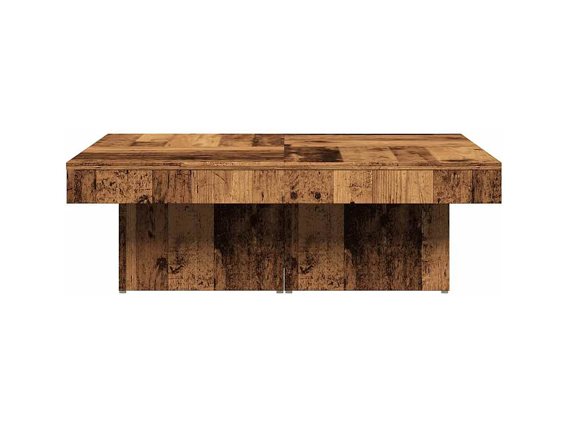 Mesa de centro madera de ingeniería envejecida 90x90x28 cm