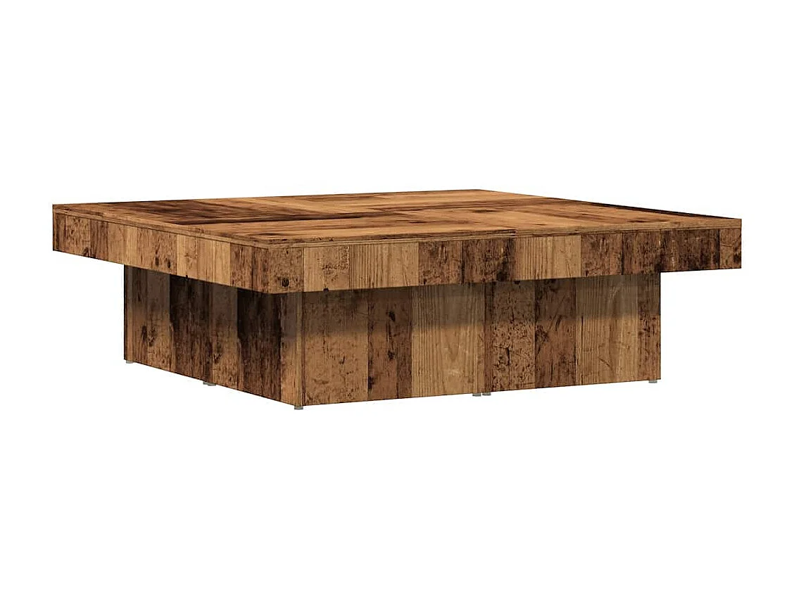 Mesa de centro madera de ingeniería envejecida 90x90x28 cm