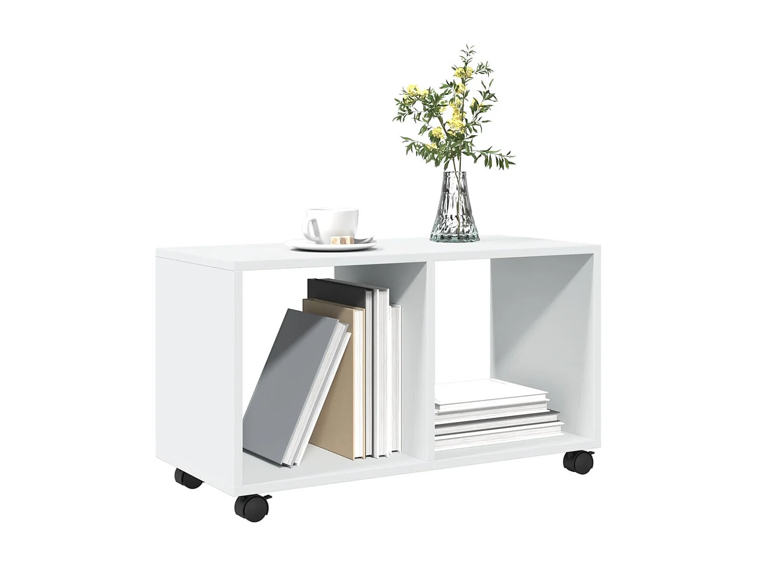 Móvel com rodas 72x33x42,5 cm derivados de madeira branco