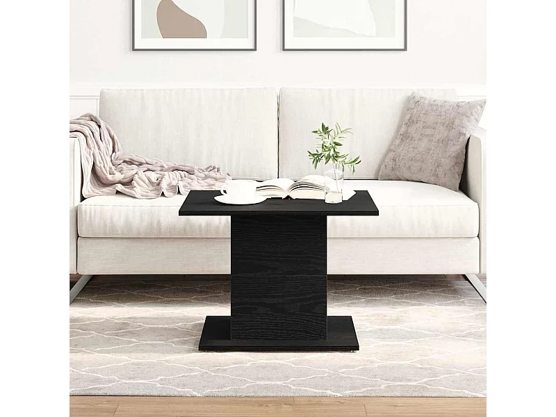 Salontafel Zwart eiken 55.5 x 55.5 x 40 cm Bewerkt hout