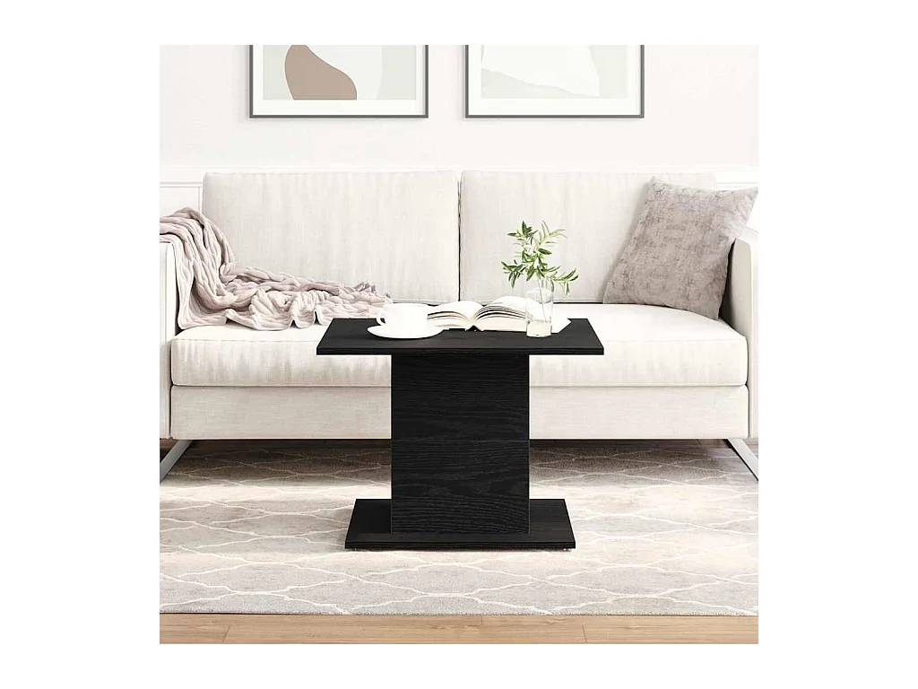 Salontafel Zwart eiken 55.5 x 55.5 x 40 cm Bewerkt hout