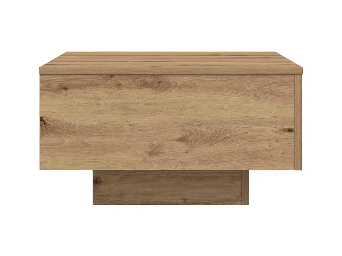 Table Basse chêne artisanal 55 x 55 x 31 cm Bois d'ingénierie
