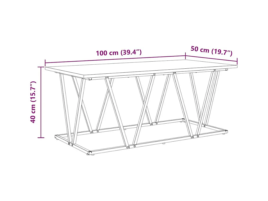 Table basse Sonoma gris 100 x 50 x 40 cm