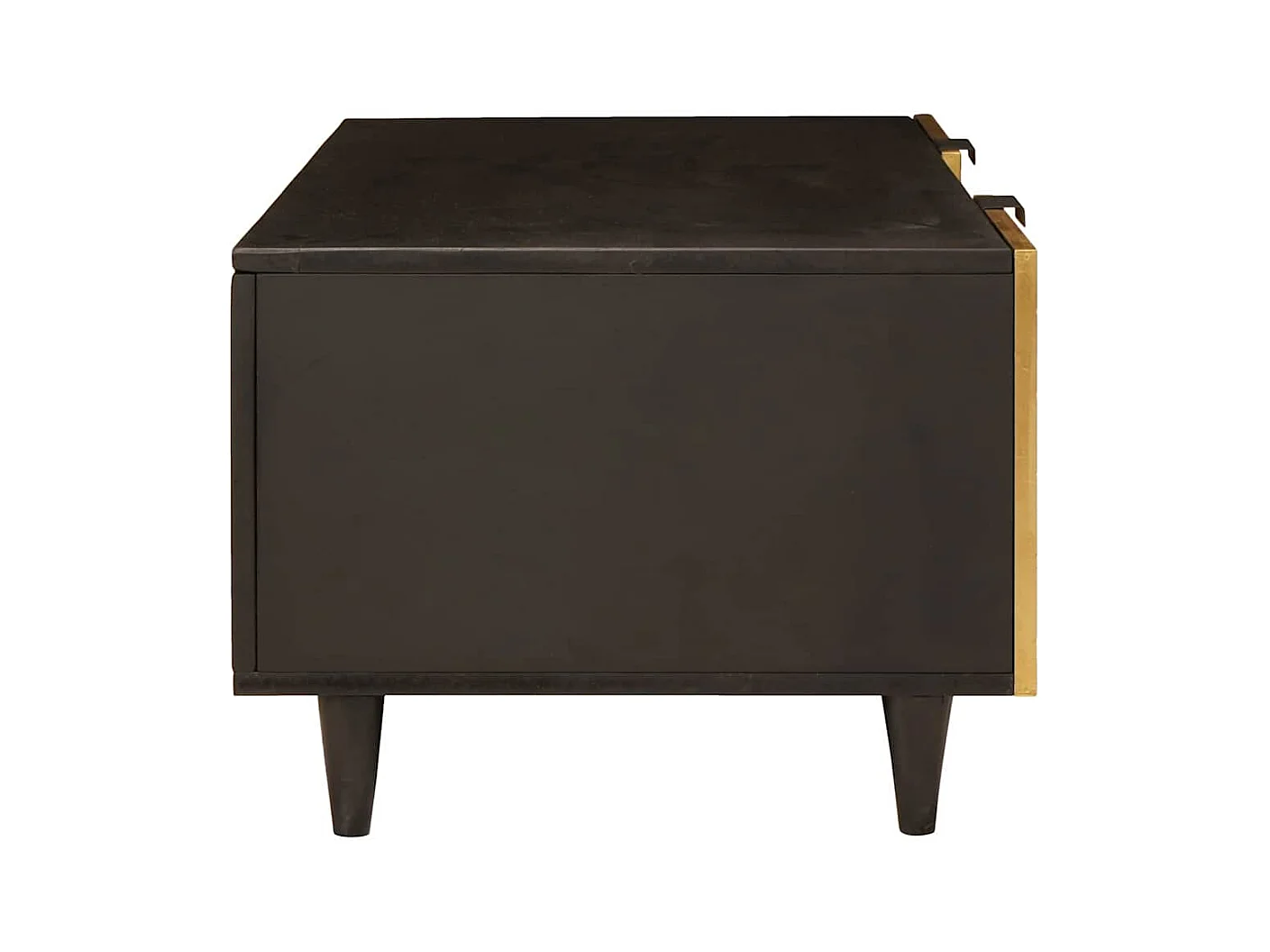 Table basse Noir et or 100 x 54 x 40 cm bois de manguier massif