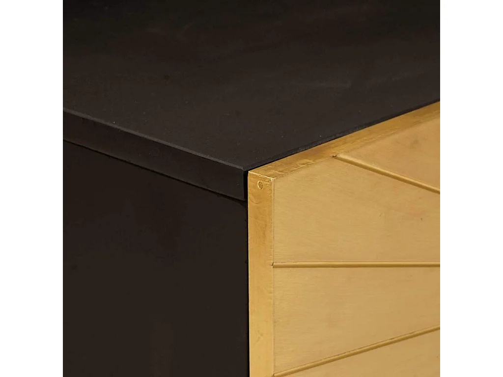 Table basse Noir et or 100 x 54 x 40 cm bois de manguier massif