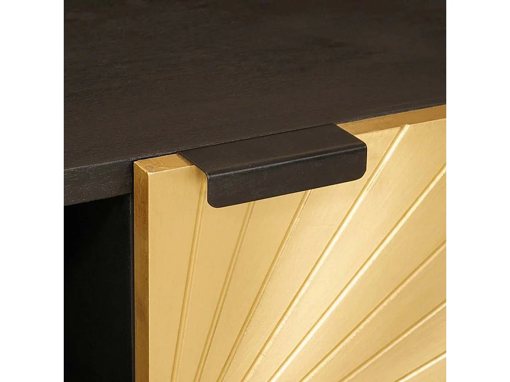 Table basse Noir et or 100 x 54 x 40 cm bois de manguier massif