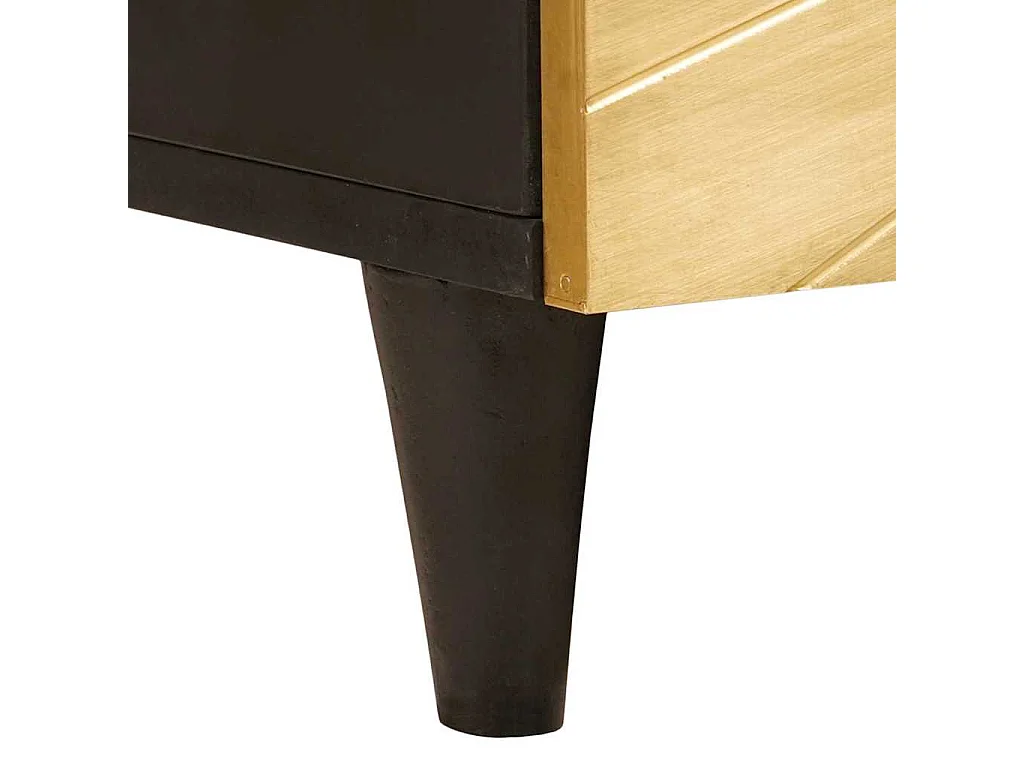 Table basse Noir et or 100 x 54 x 40 cm bois de manguier massif