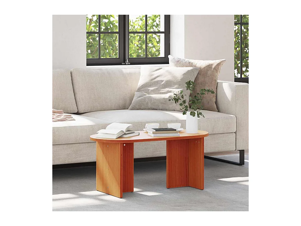 Table basse Marron cire 80 x 39,5 x 35 cm Bois de pin massif