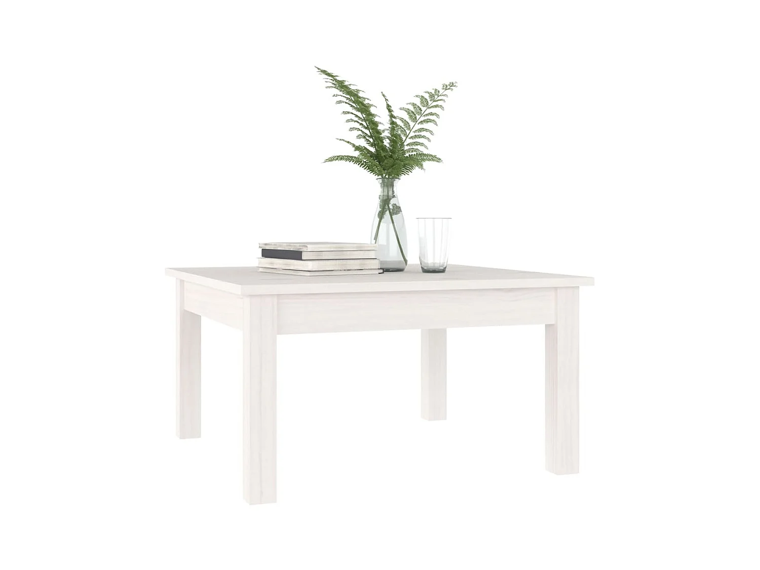 Table basse Blanc 55x55x30 cm Bois massif de pin