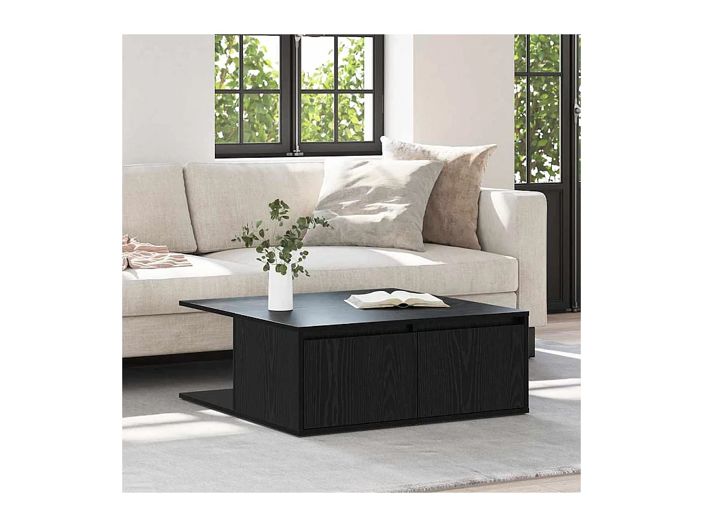 Table basse Chêne noir 80 x 80 x 31 cm Bois d'ingénierie