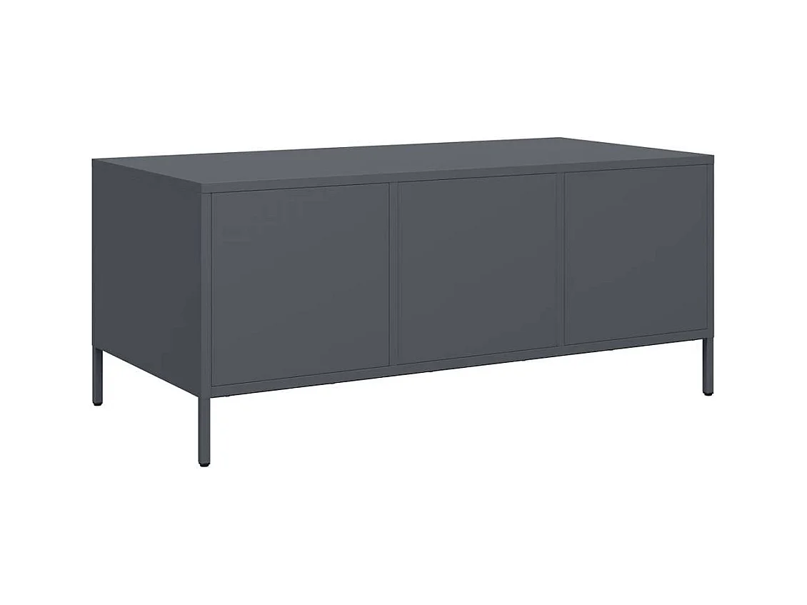 Table basse anthracite 101,5x50x43,5 cm acier laminé à froid