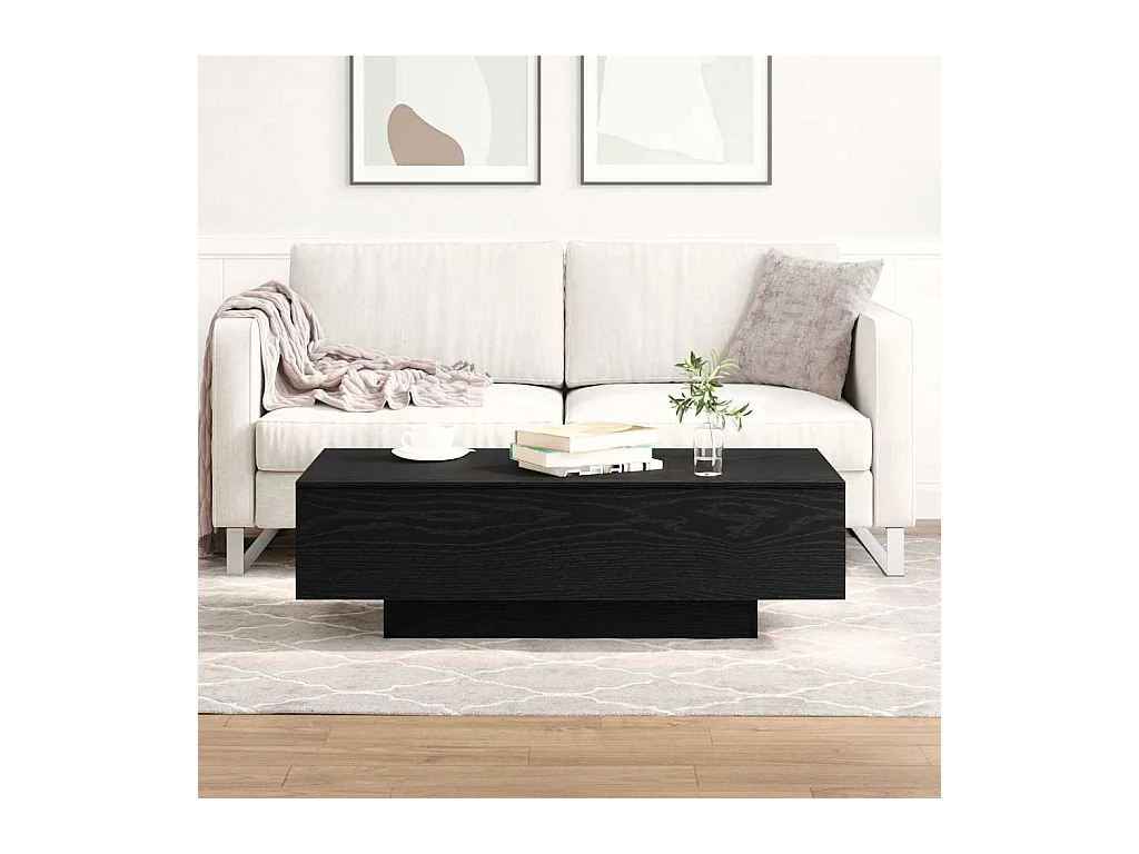 Salontafel Zwart eiken 100 x 49.5 x 31 cm Bewerkt hout