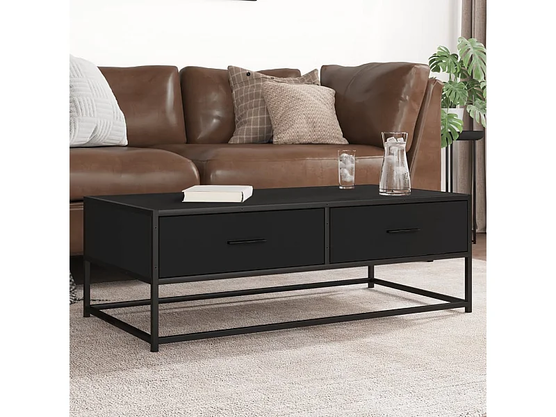 Mesa de centro 100x50x35 cm derivados de madeira/metal preto