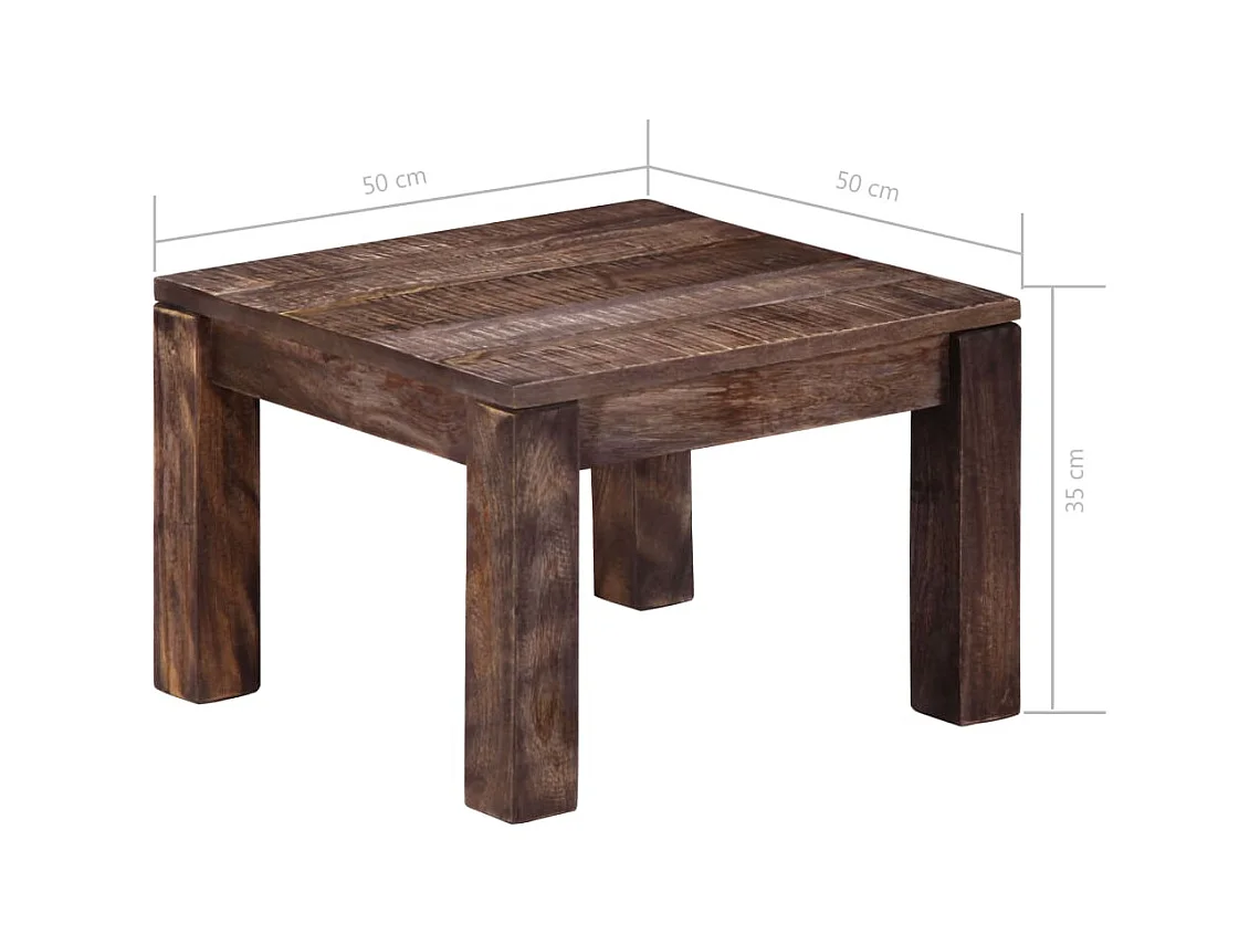 Salontafel 50x50x35 cm massief mangohout