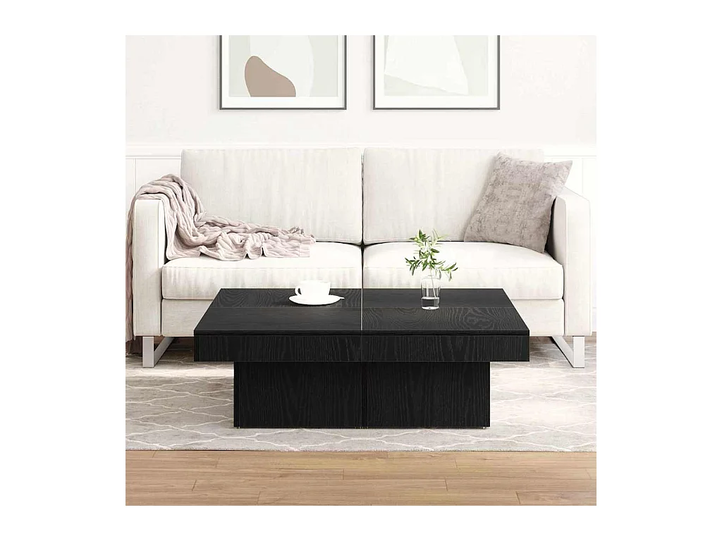 Table basse Chêne noir 90 x 90 x 28 cm Bois d'ingénierie