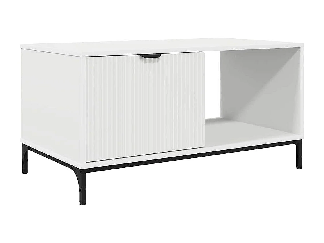 Table basse Blanc 90 x 49 x 46 cm Bois d'ingénierie