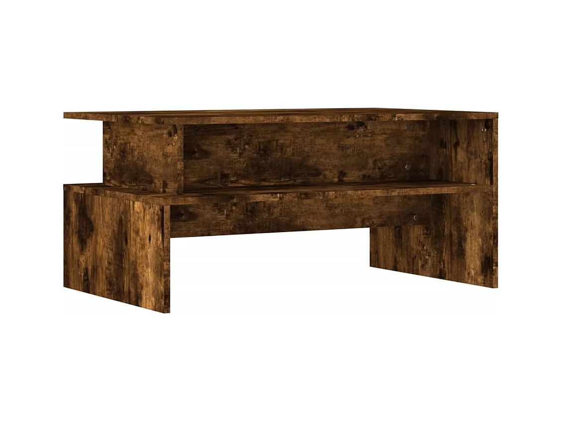 Table basse chêne fumé 90x55x42,5 cm bois d'ingénierie