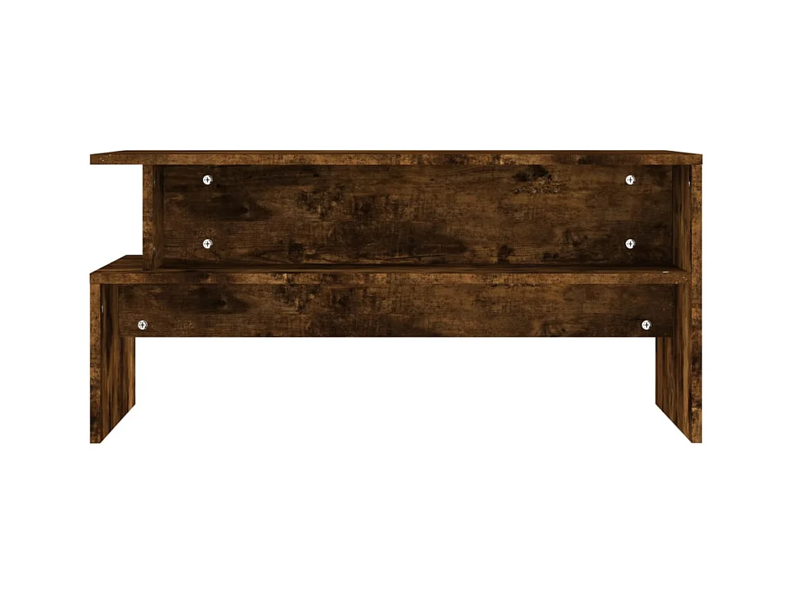 Table basse chêne fumé 90x55x42,5 cm bois d'ingénierie