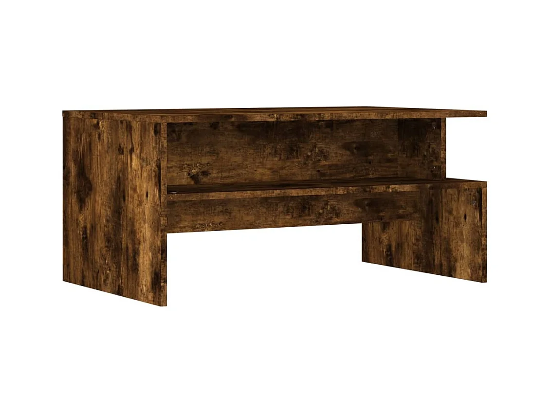 Table basse chêne fumé 90x55x42,5 cm bois d'ingénierie