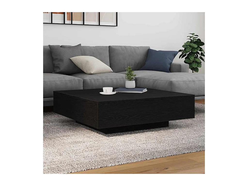 Table Basse Chêne noir 100 x 100 x 31 cm Bois d'ingénierie