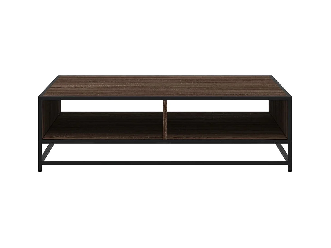 Table basse chêne marron 100x100x30 cm bois d'ingénierie/métal