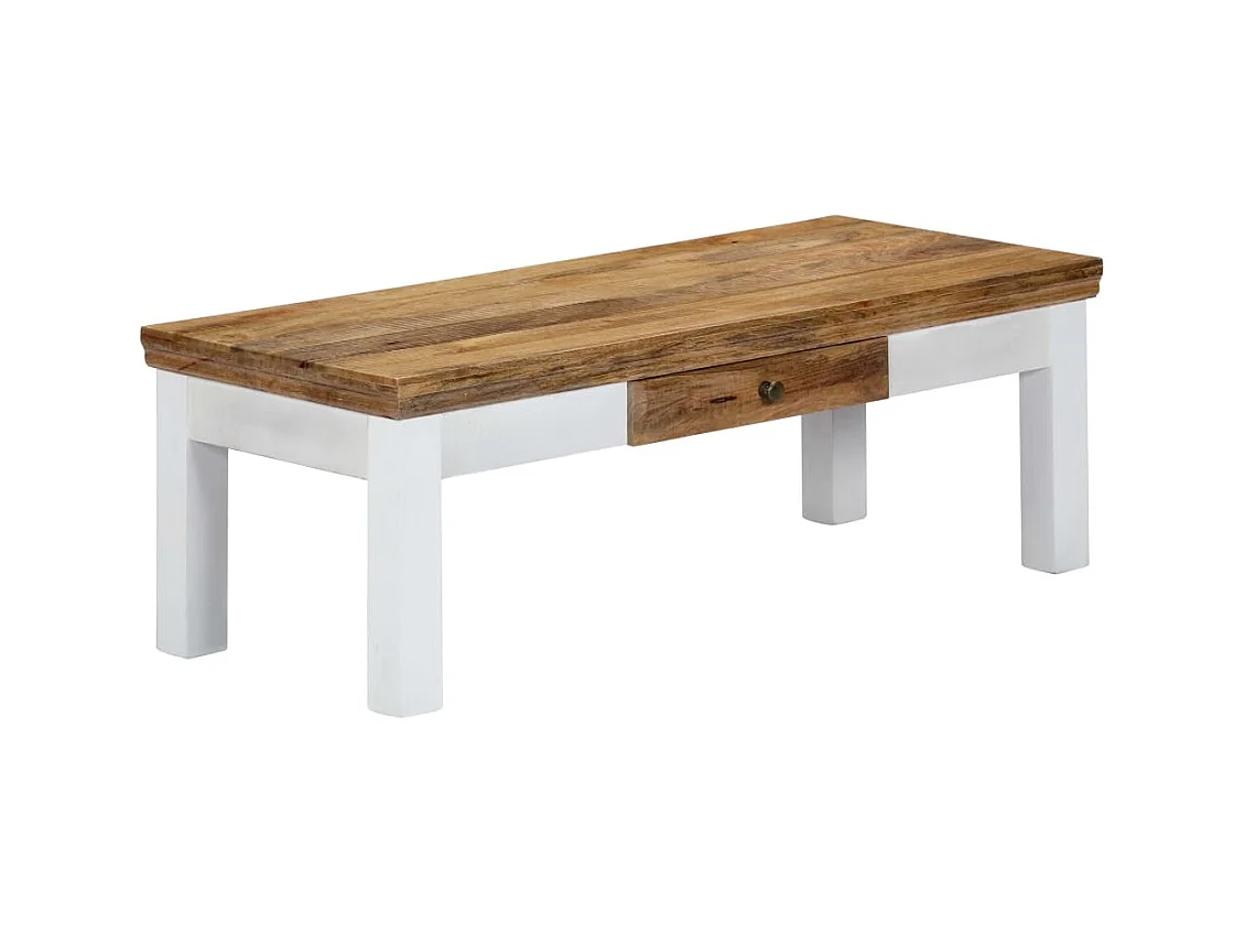Mesa de centro madera maciza de mango 110x50x40 cm