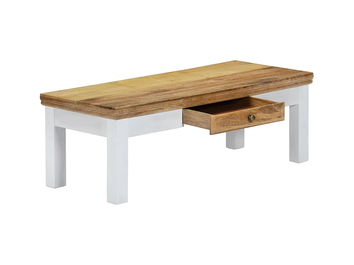 Mesa de centro madera maciza de mango 110x50x40 cm