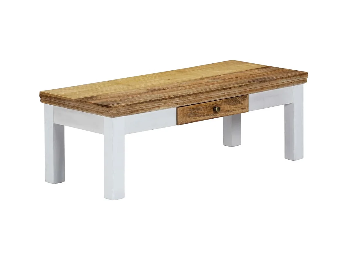 Mesa de centro madera maciza de mango 110x50x40 cm